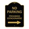 Signmission No Parking Prohibido Estacionarse W/ Left Arrow, Black & Gold Alum Sign, 18" x 24", BG-1824-23596 A-DES-BG-1824-23596 - alternate 1